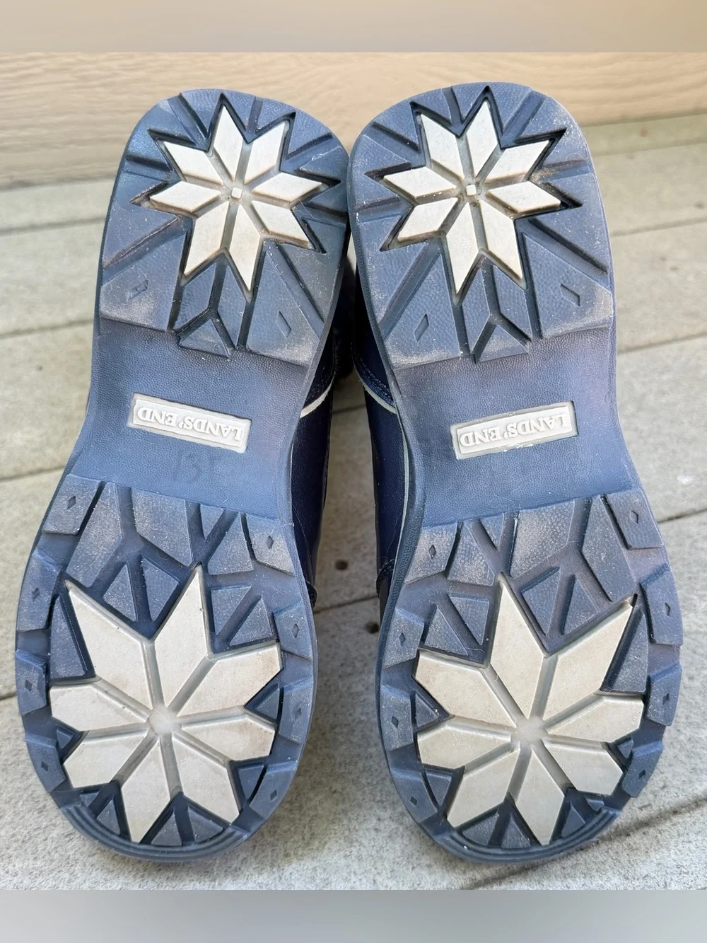 Lands End Snow Boots Girls Size 5M Navy Blue Insulated Winter Constellation Star